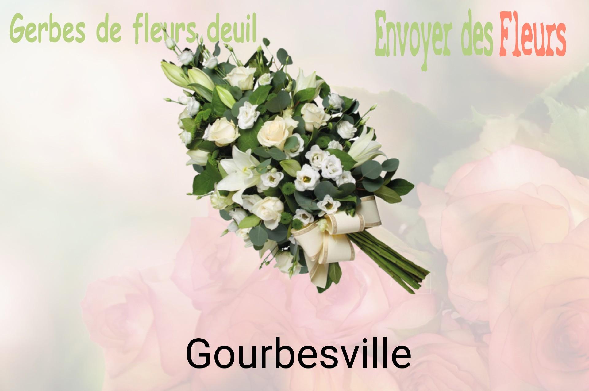 Gerbe de fleurs de deuil livrée à Gourbesville